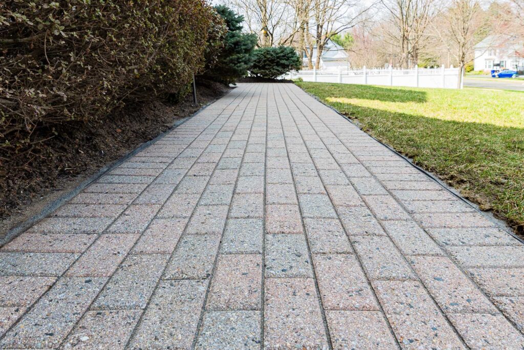 Clean paver walkway by the Bahler Brothers hardscape cleaning and maintenance crew